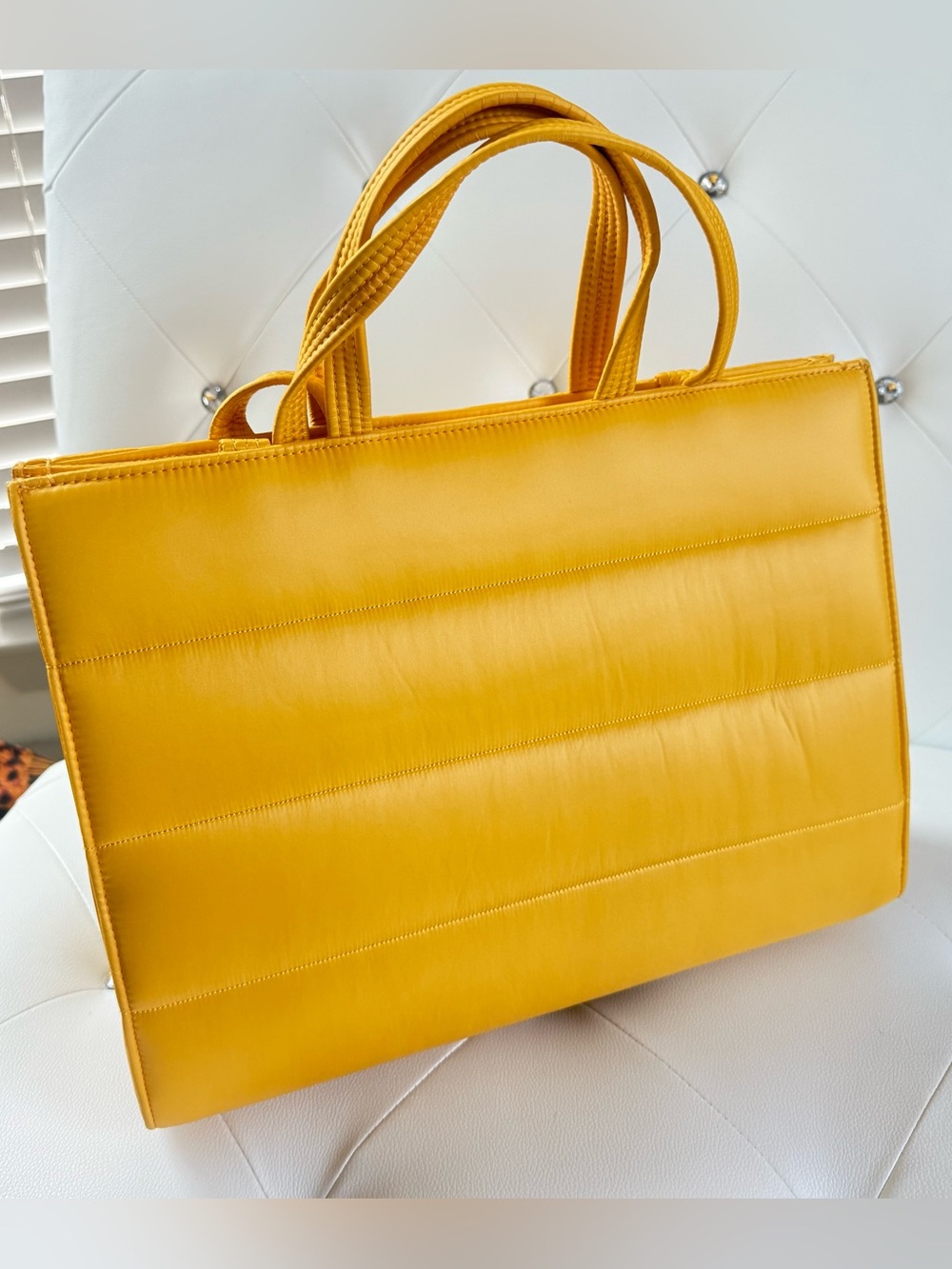 Telfar Medium  Shopping Bag Yellow Puffy Tote - Picture 5 of 9